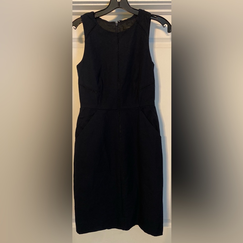 J. Crew Ladder Stitch Sheath Dress Navy Blue, PRE-OWNED, Size 00
